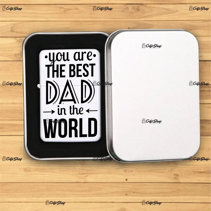 You are the best dad in the world, bricheta metalica gravata laser cu mesaj